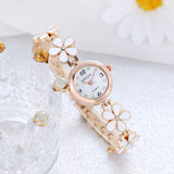 Women's Bracelet Watch Flower Disk Two-piece Bracelet Set