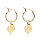 Funny Smile Face Hoop Earrings Pendant For Women Gold Alloy Geometric Carving Earring Jewelry