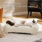 Bedsure Cute Cat Couch For Pets - Fluffy Cat Sofa With Premium Soft Corduroy Fleece Fuzzy Cat Couch Bed With Cover Supportive Cat Chair For Indoor Cats