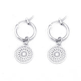 Funny Smile Face Hoop Earrings Pendant For Women Gold Alloy Geometric Carving Earring Jewelry