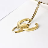 Fashionhorn Helmet Necklace Sweater Necklace