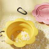 Dog Collapsible Bowl Folding Silicone Pet Travel Bowls Food Water Feeding BPA Free Foldable Cup Dish With Carabiner